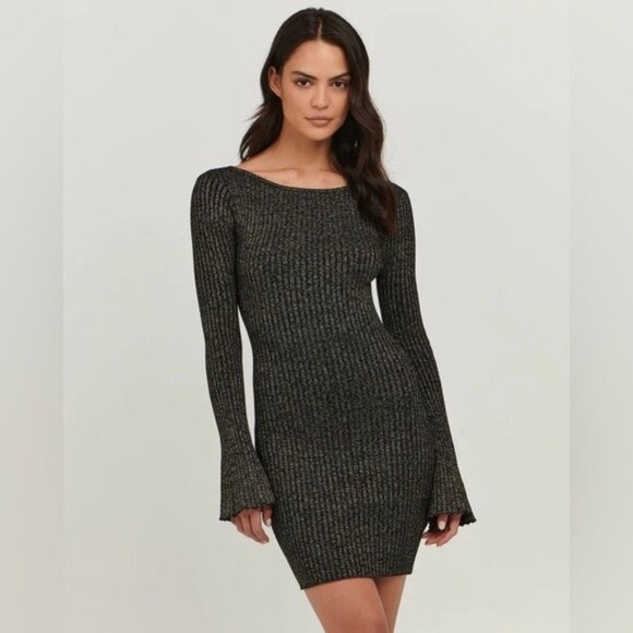 Charlie Holiday Kiara Mini Dress in Black Lurex - Picture 4 of 7